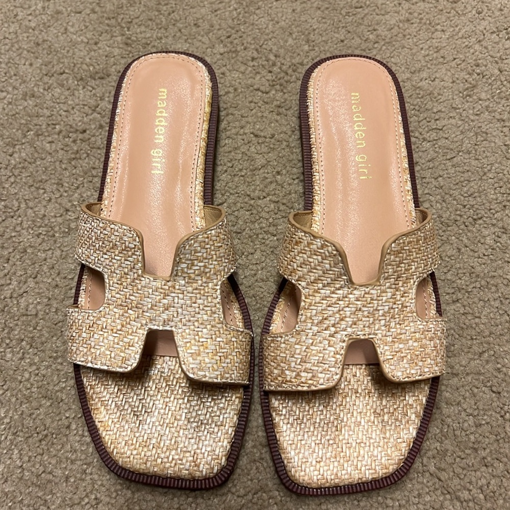 Madden Girl Tan Woven Sandals